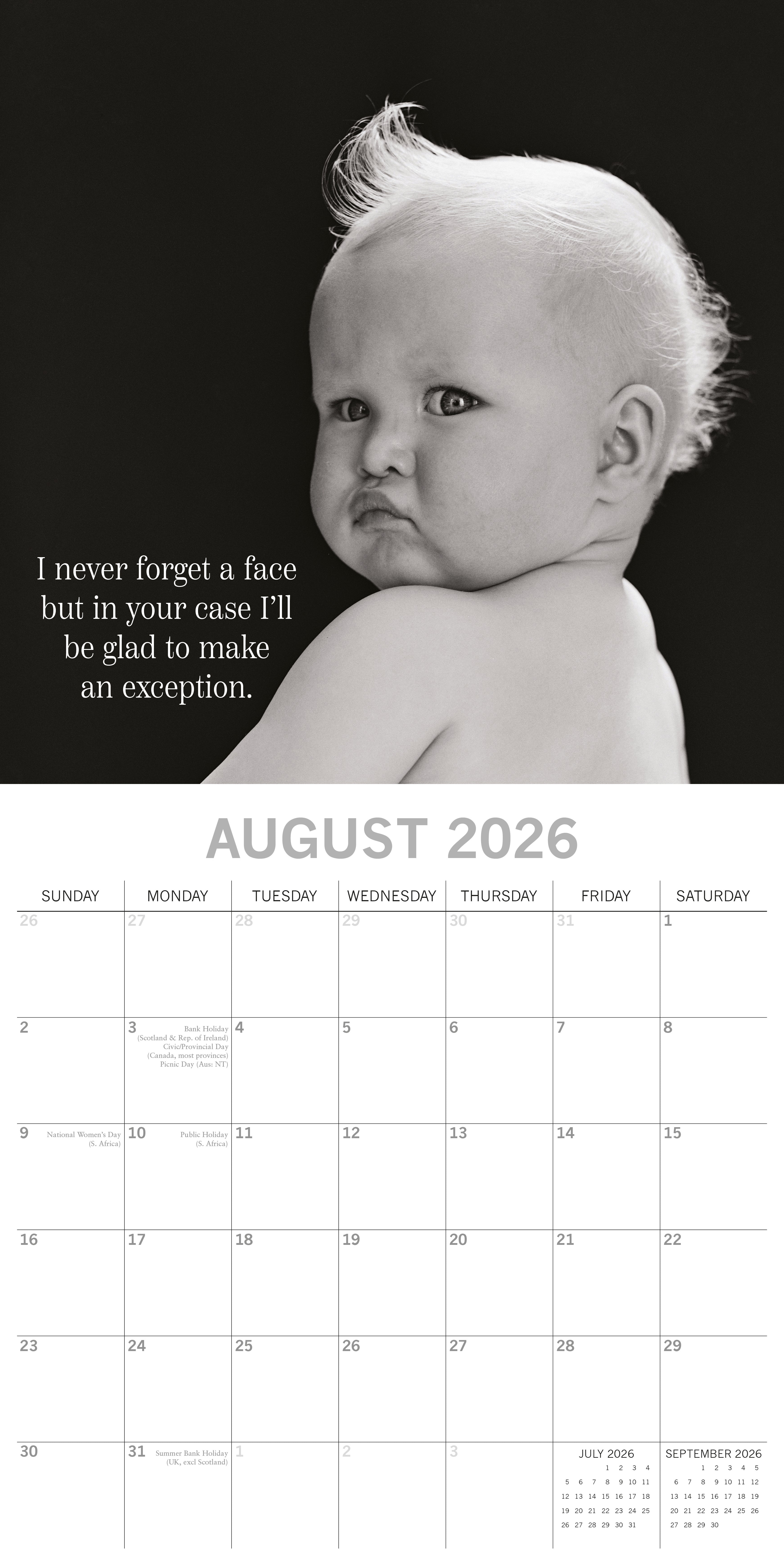 2026 Witty One Liners - Square Wall Calendar