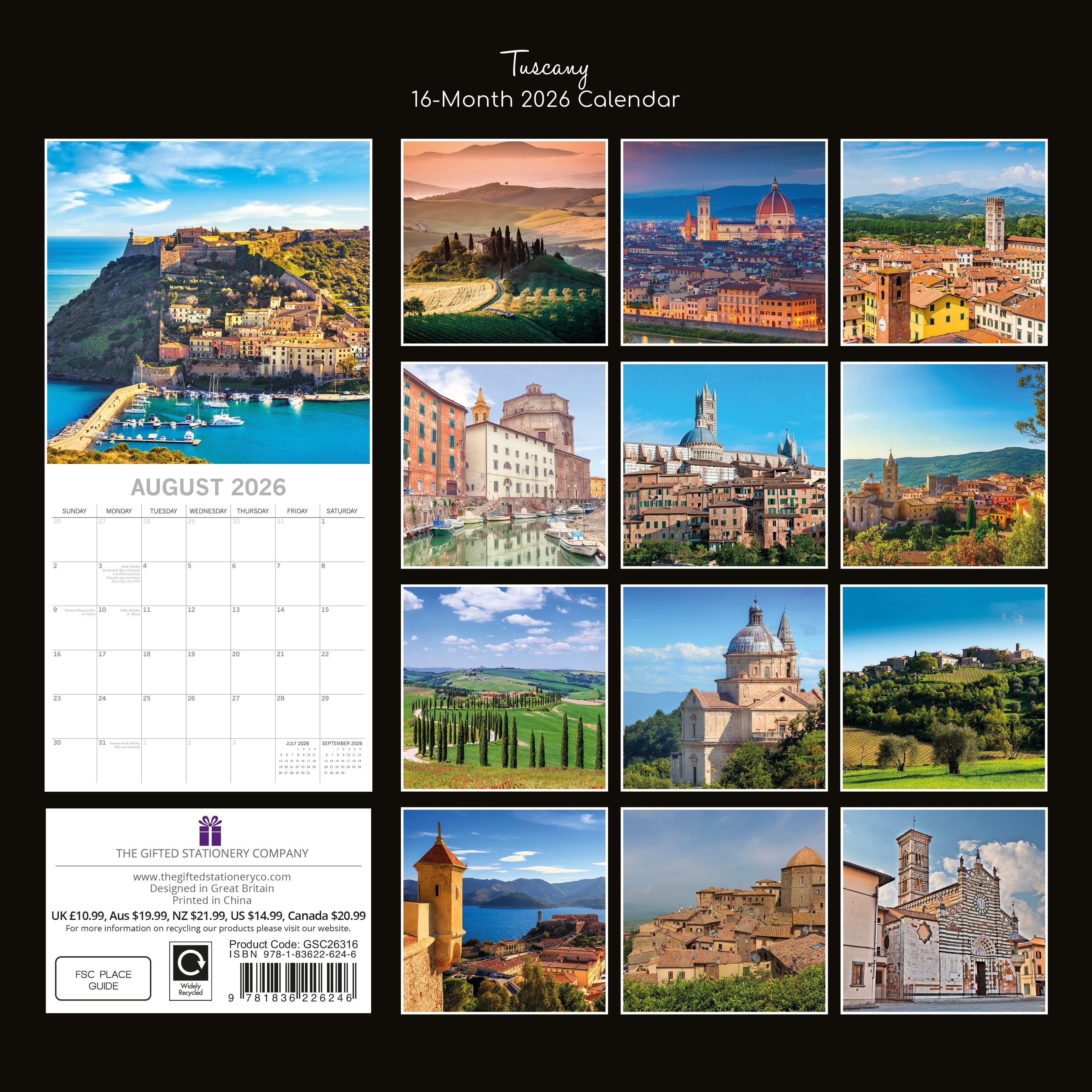 2026 Tuscany - Square Wall Calendar