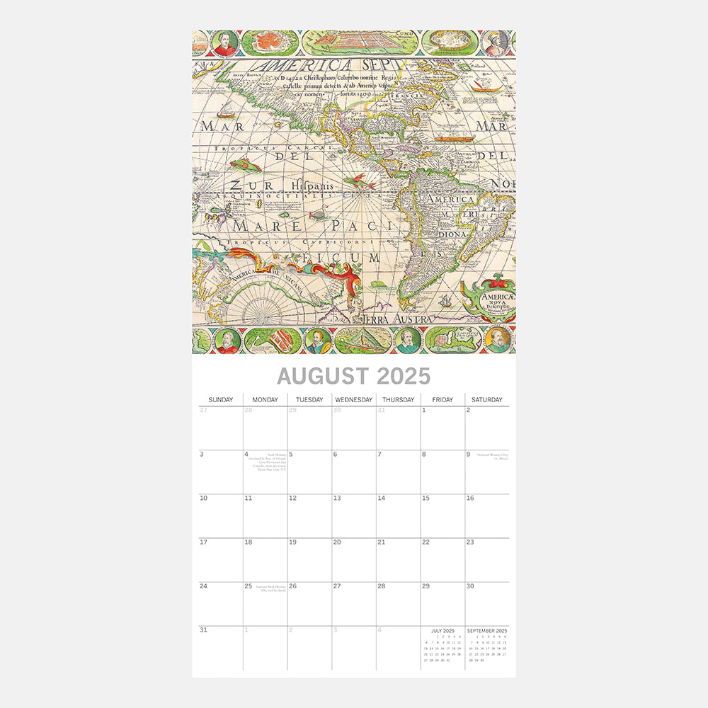 2025 Antique Maps - Square Wall Calendar