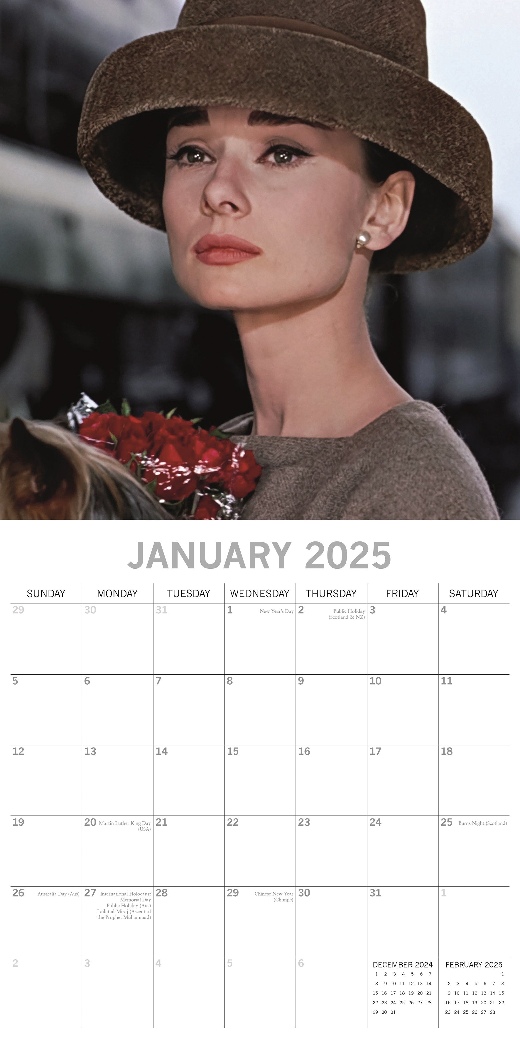 2025 Audrey Hepburn - Square Wall Calendar