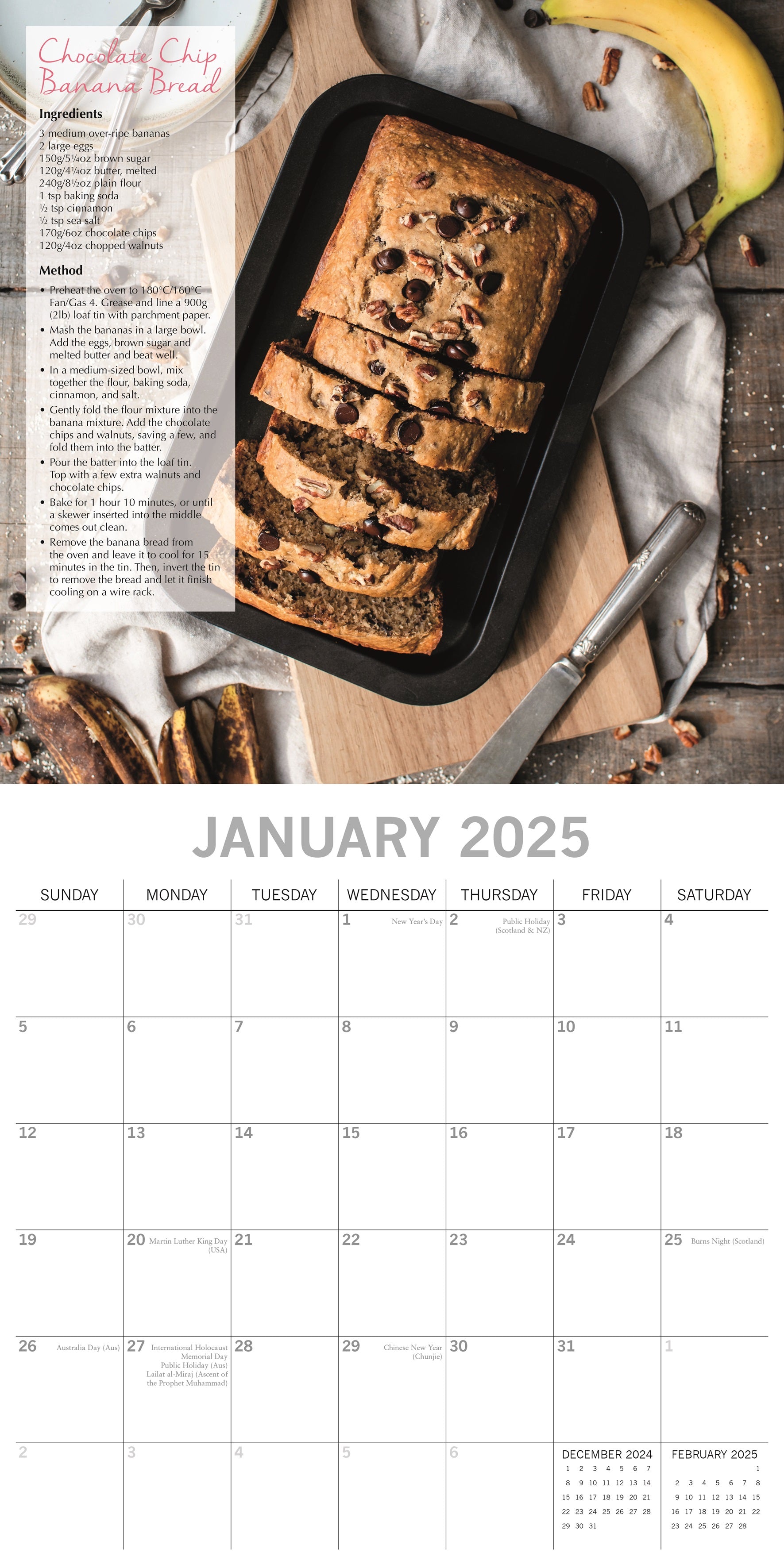 2025 Baking - Square Wall Calendar