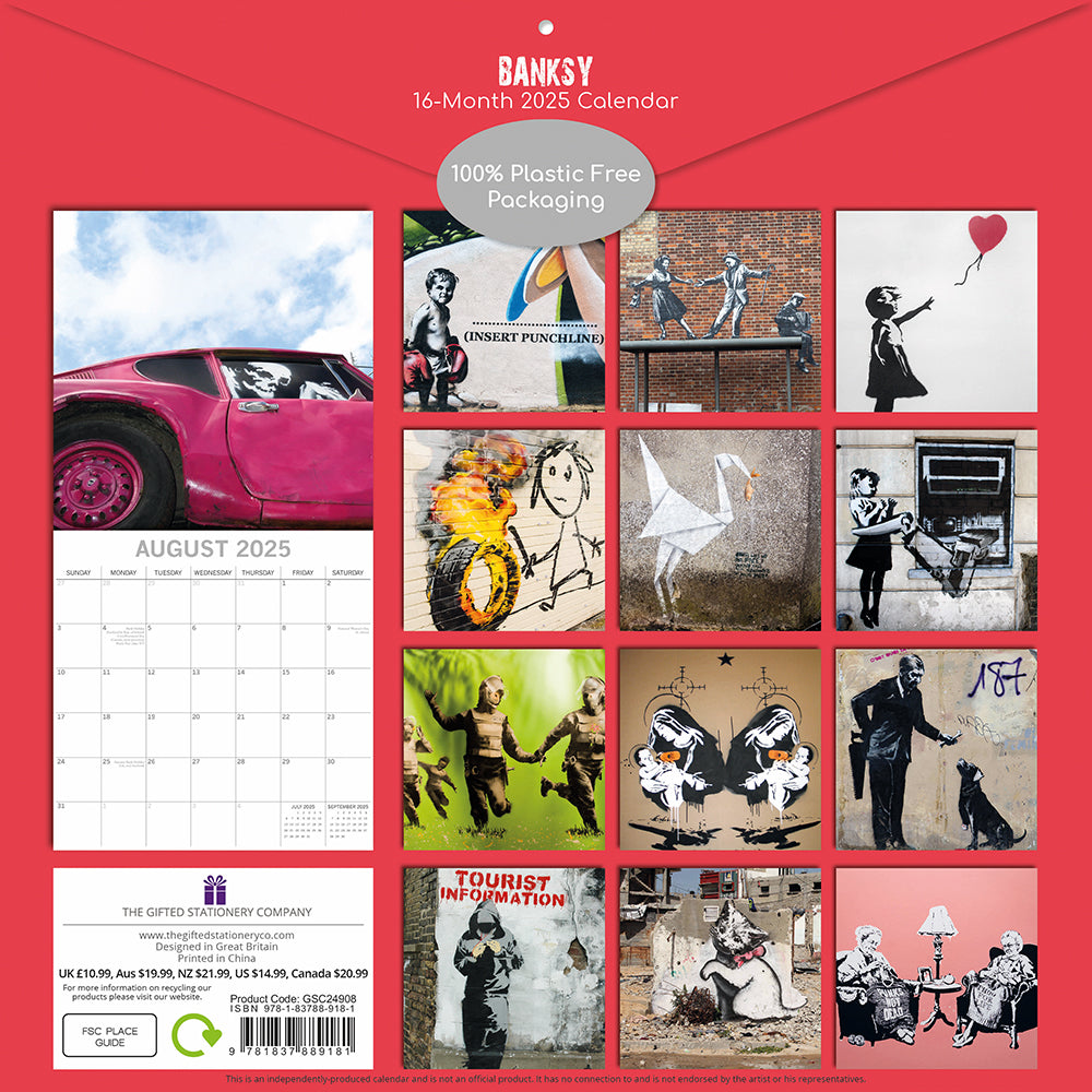 2025 Banksy - Square Wall Calendar