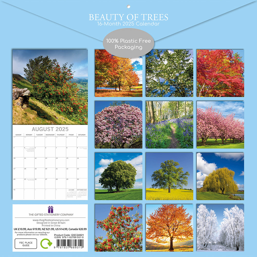 2025 Beauty of Trees - Square Wall Calendar