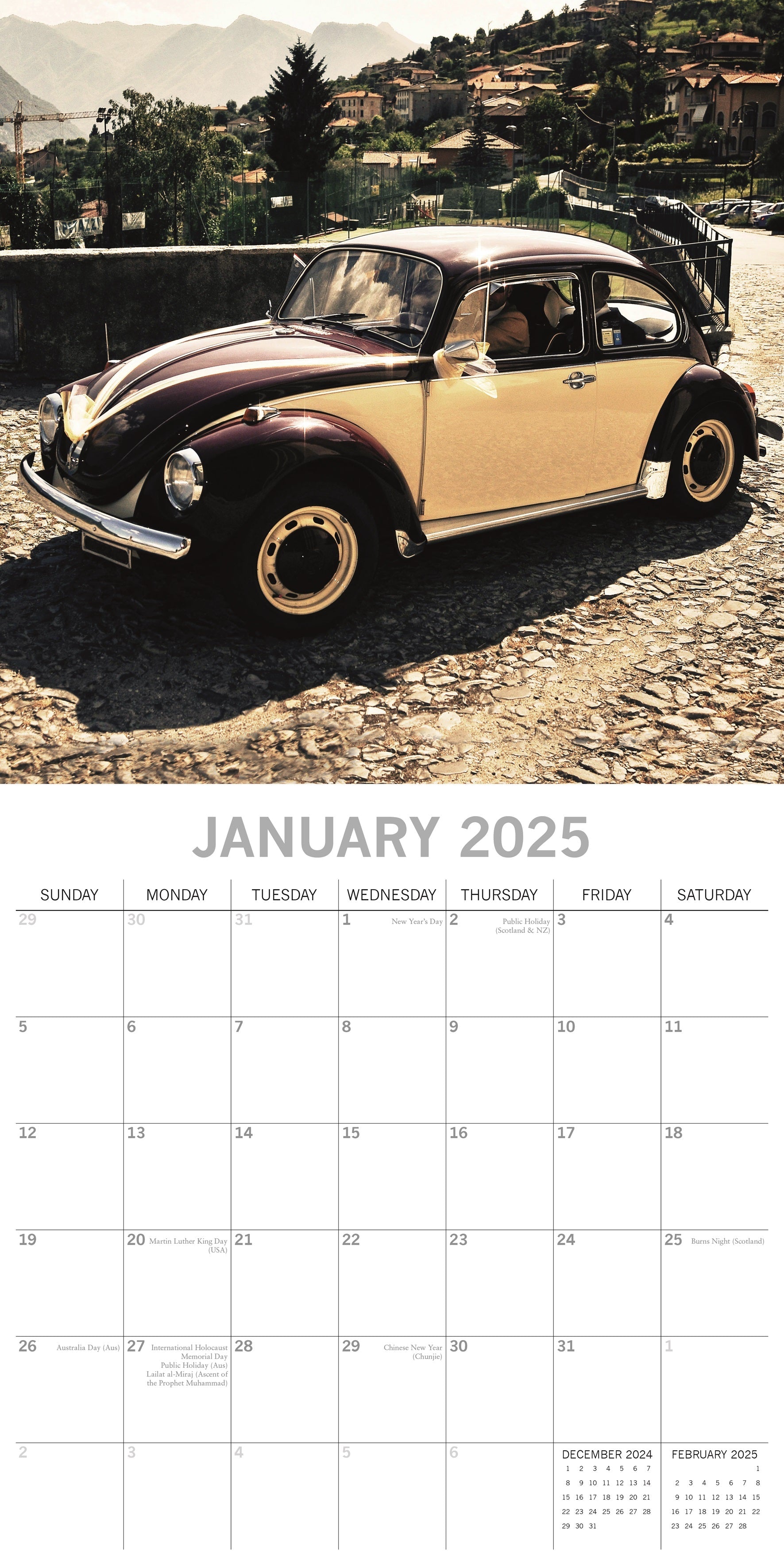 2025 Classic Beetles - Square Wall Calendar