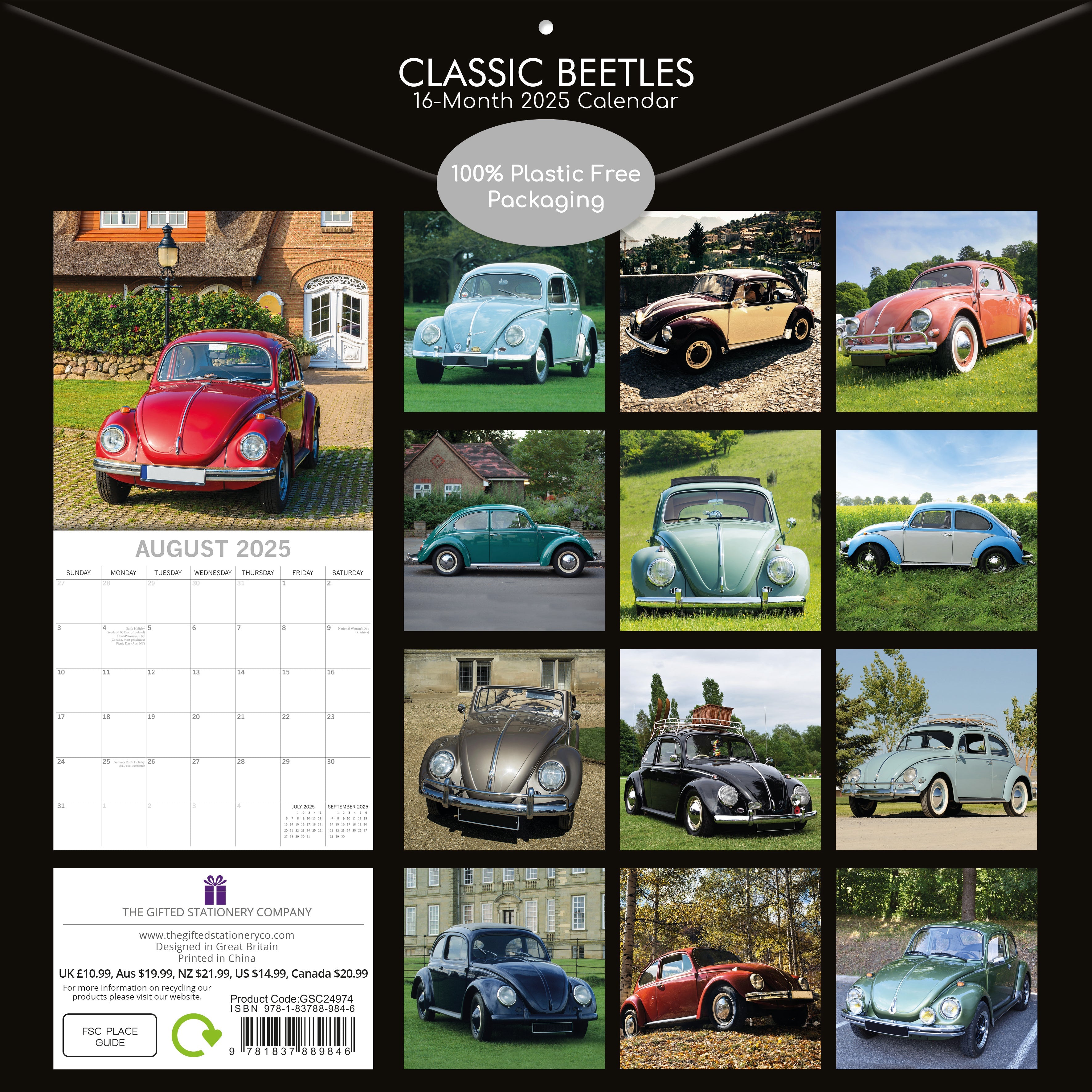 2025 Classic Beetles - Square Wall Calendar