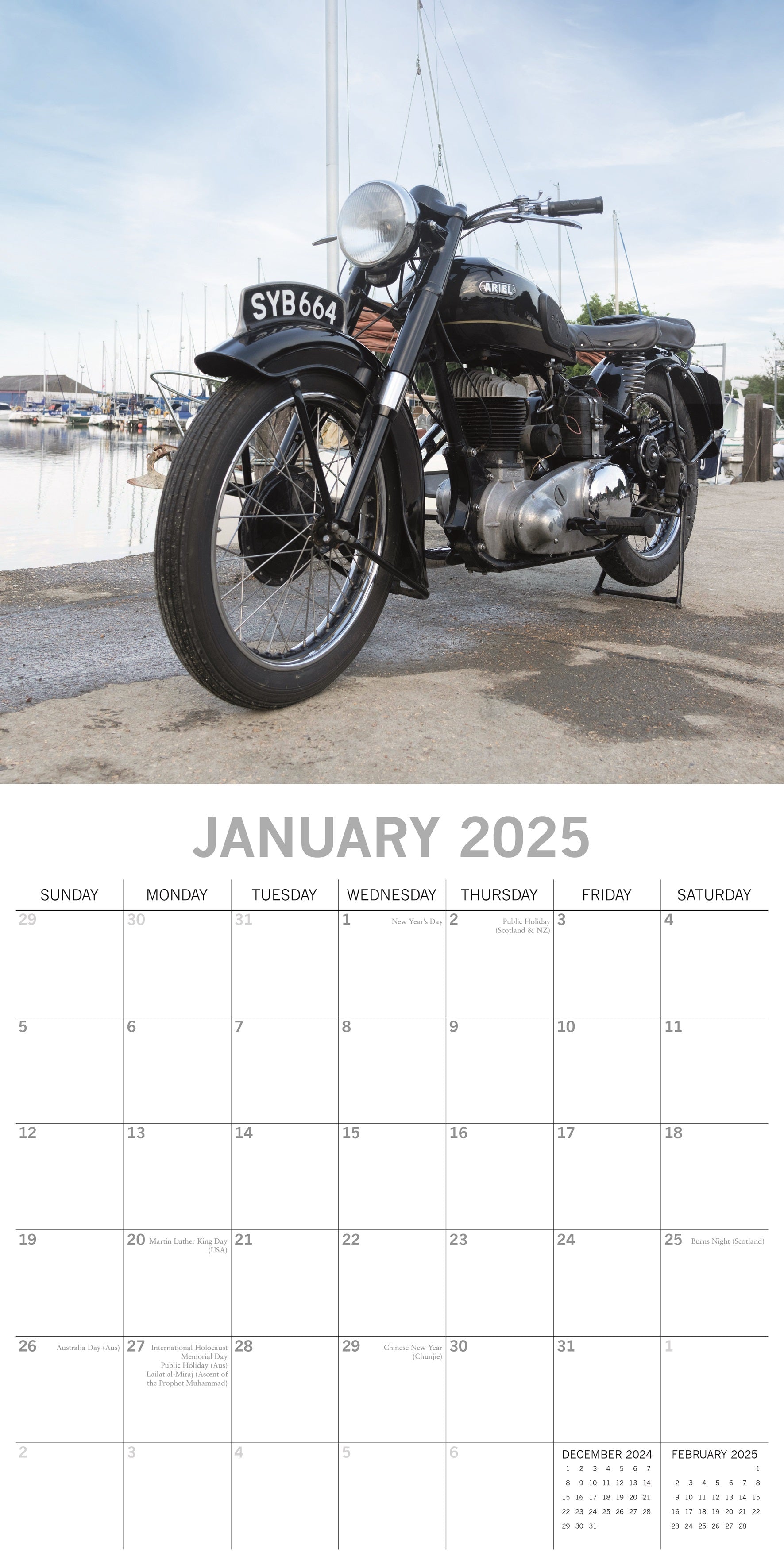 2025 Classic Bikes - Square Wall Calendar