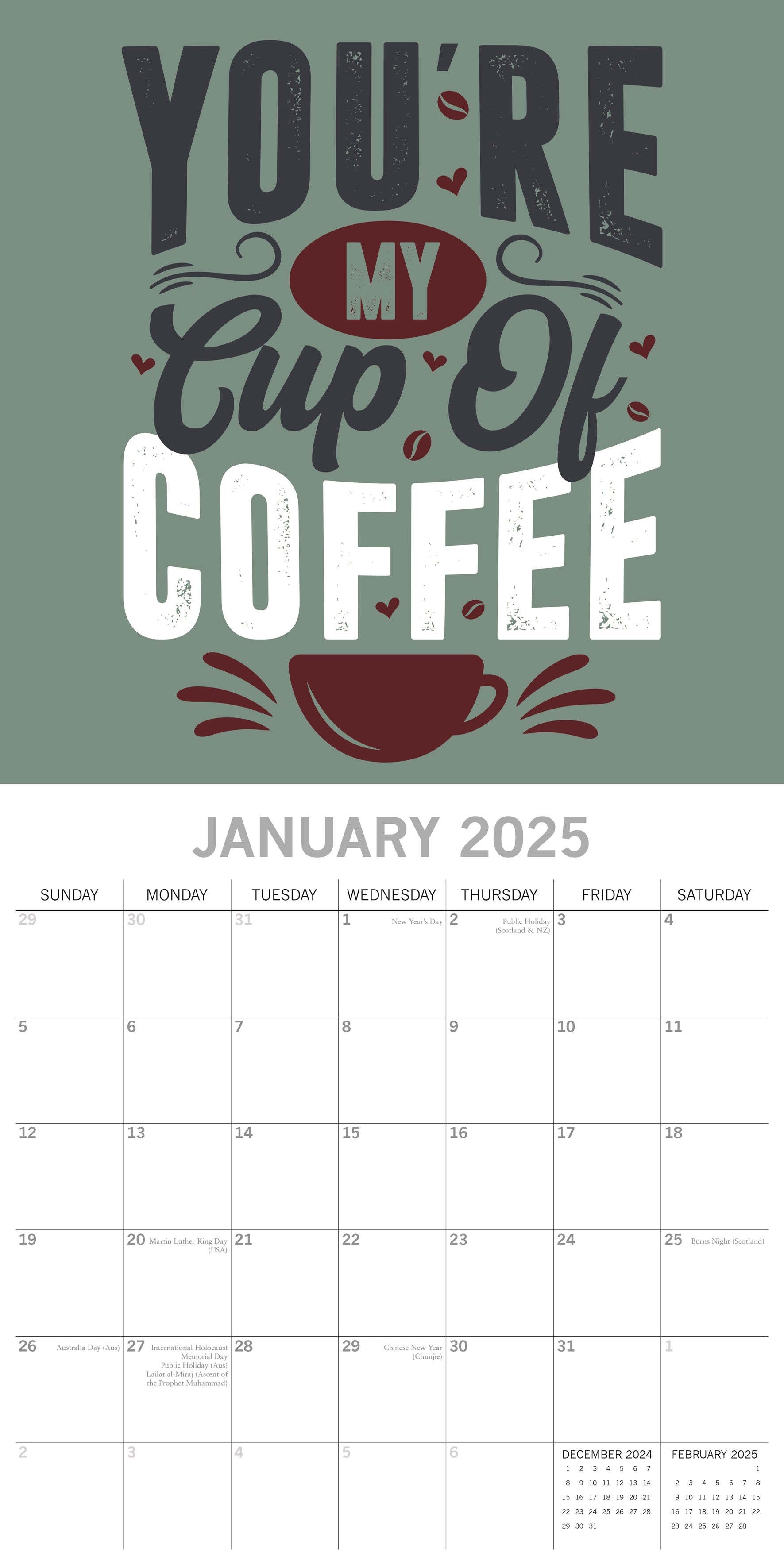 2025 Coffee - Square Wall Calendar