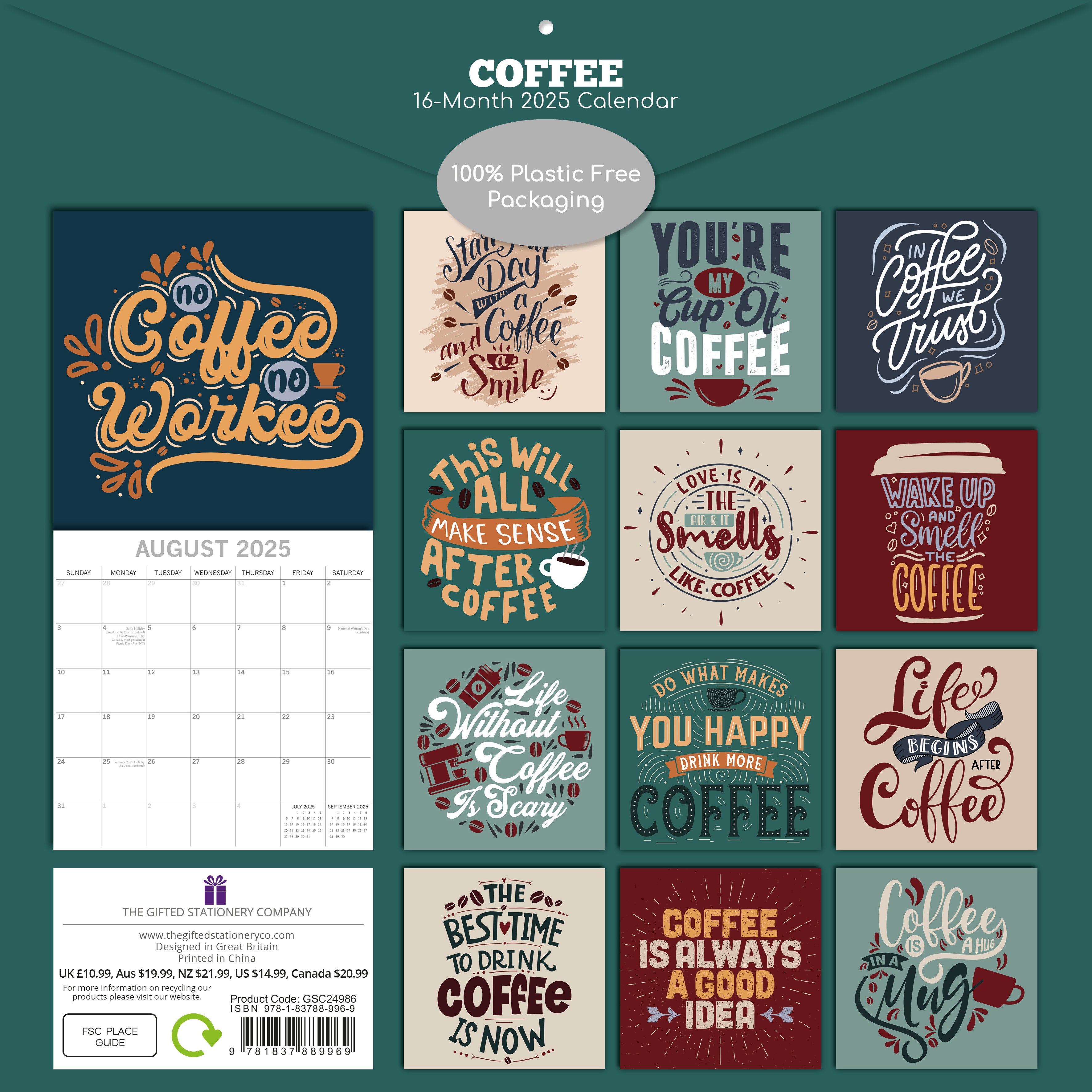 2025 Coffee - Square Wall Calendar