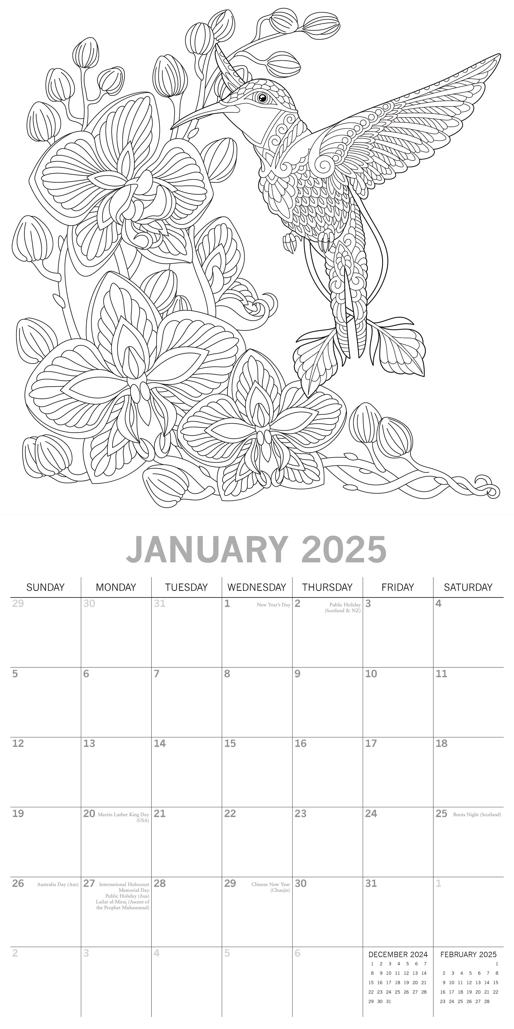 2025 Colouring - Square Wall Calendar