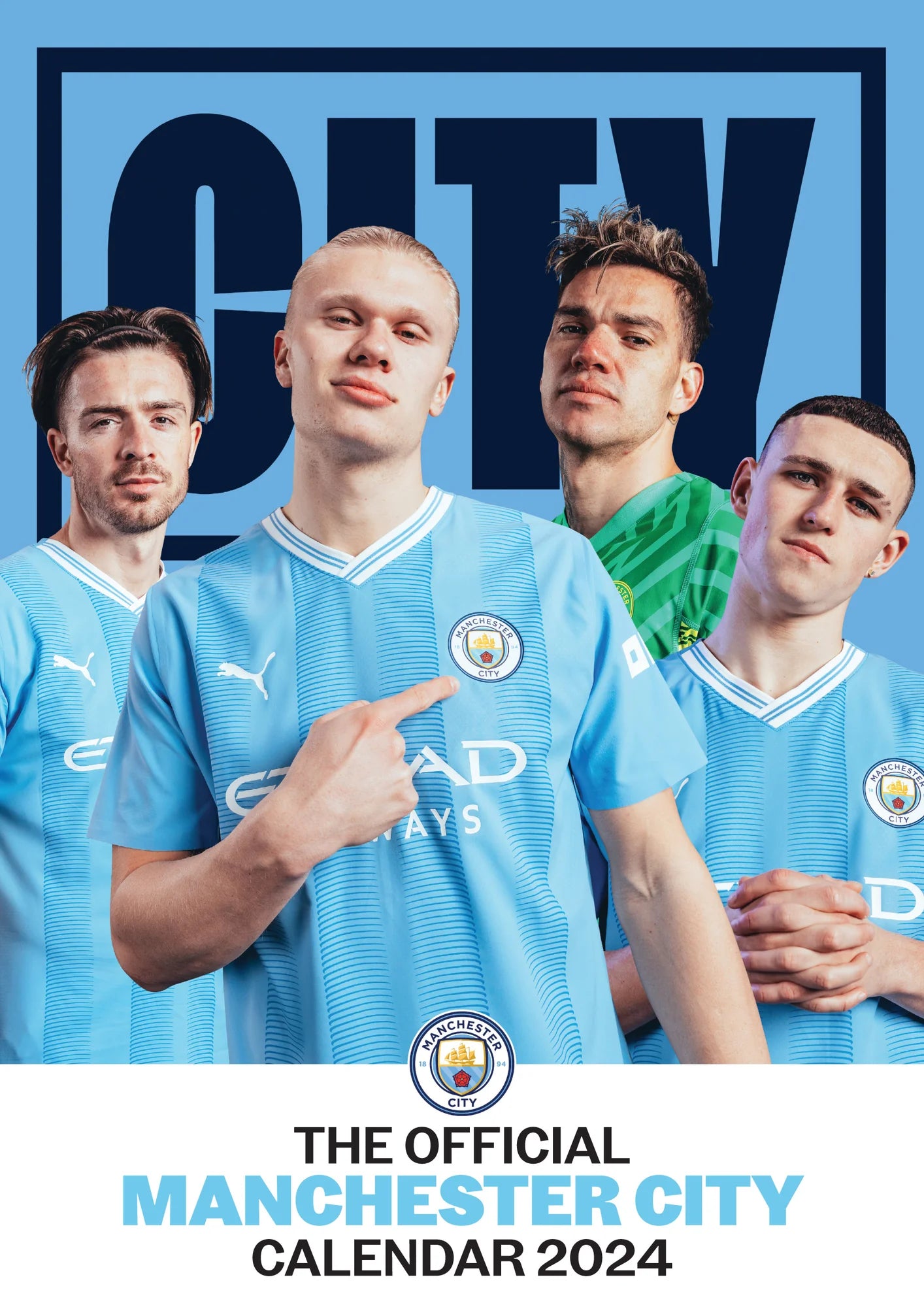 2024 Manchester City FC A3 Wall Calendar