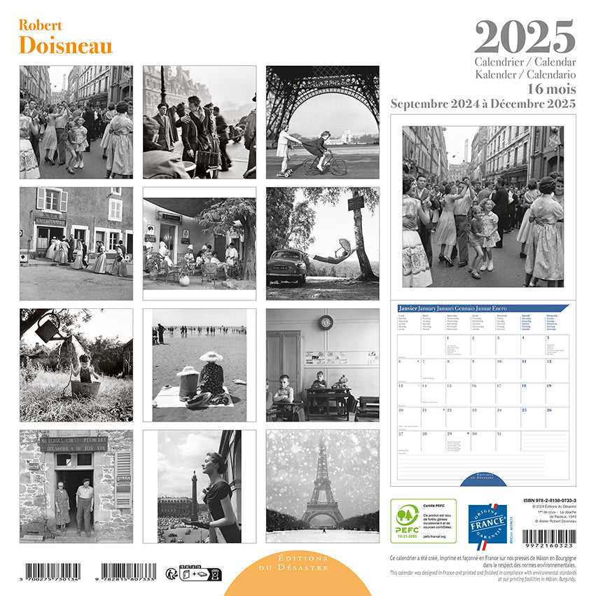 2025 Robert Doisneau - Square Wall Calendar