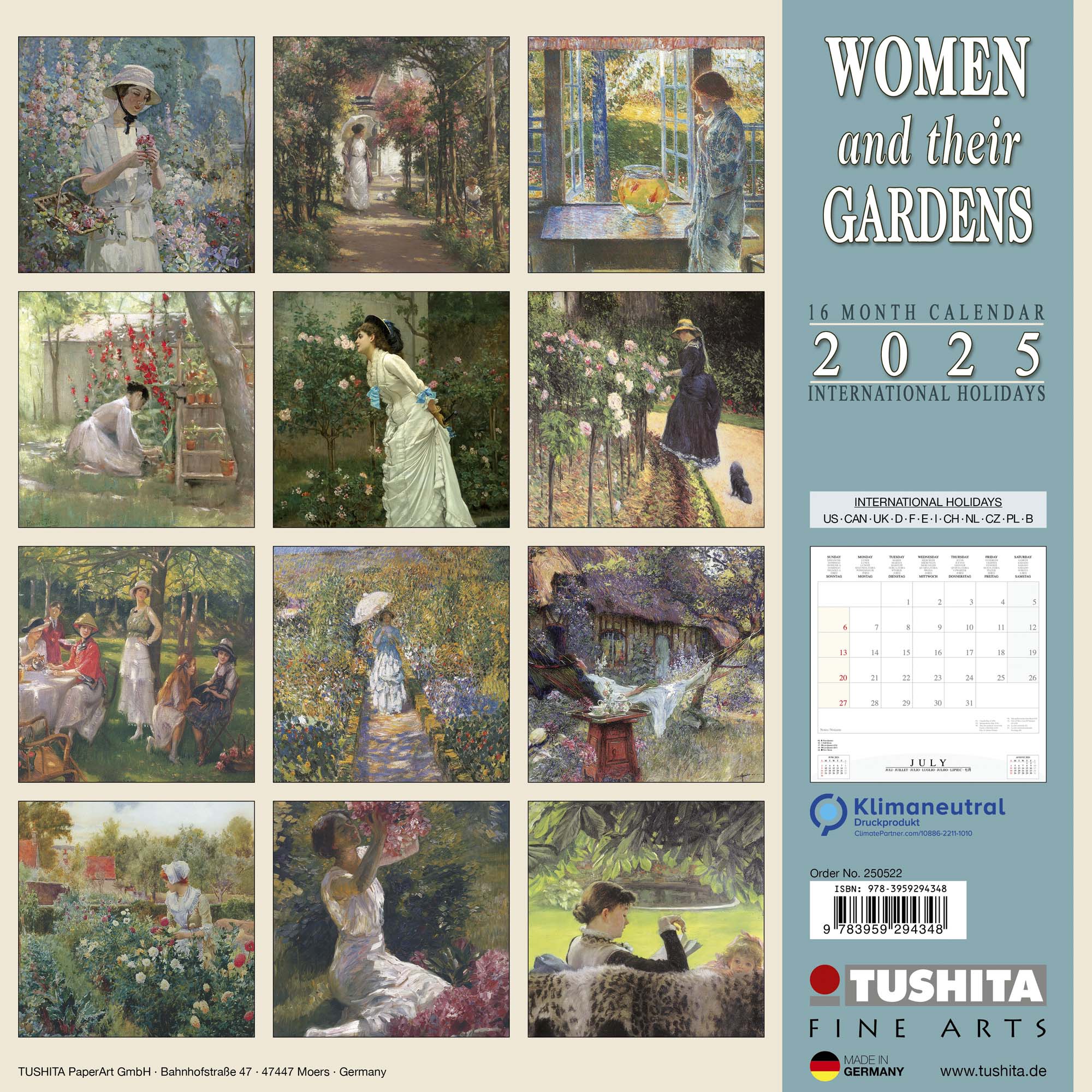 2025 Women and their Gardens - Square Wall Calendar