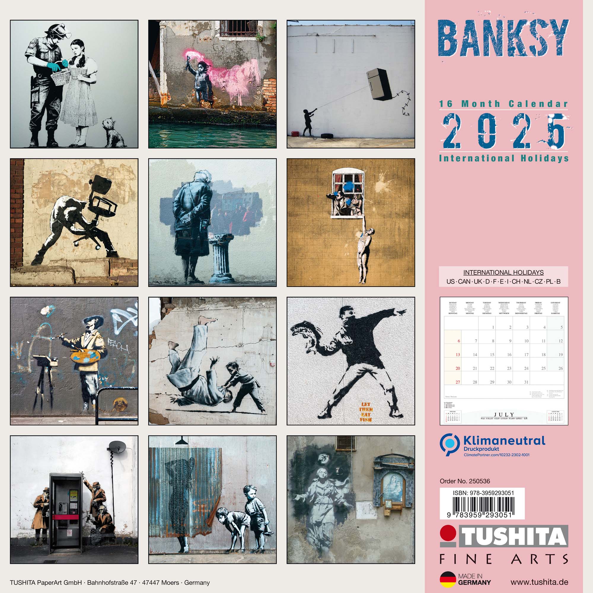 2025 Banksy (by Tushita) - Square Wall Calendar