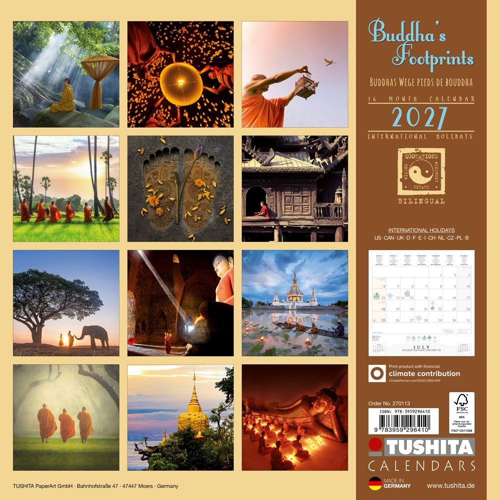 2027 Buddha’s Footprints - Square Wall Calendar
