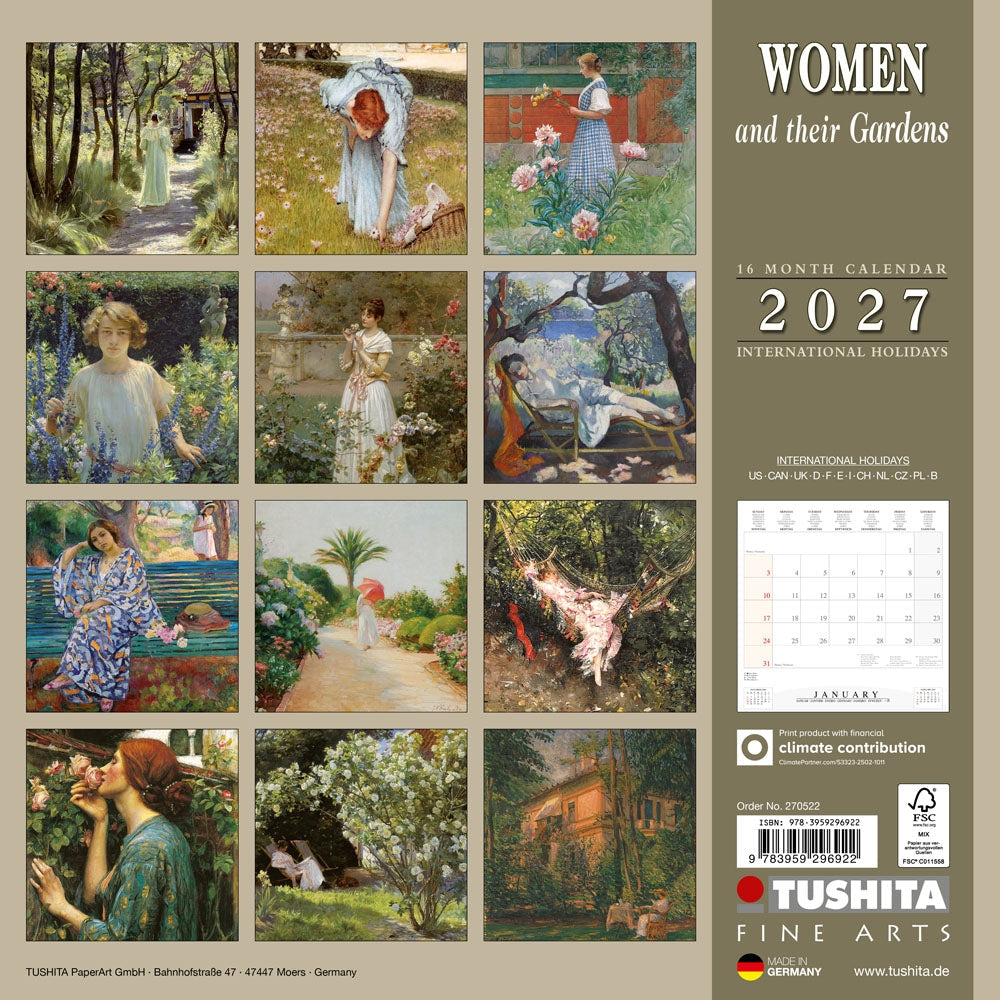 2027 Women and their Gardens - Square Wall Calendar