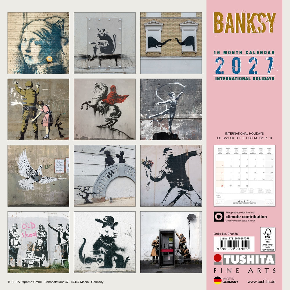 2027 Banksy - Square Wall Calendar