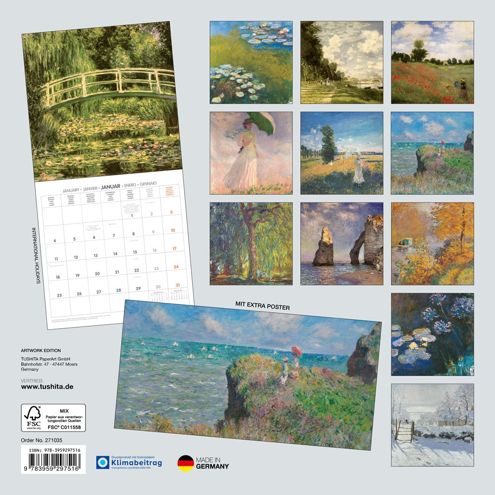 2027 Claude Monet - Square Wall Calendar
