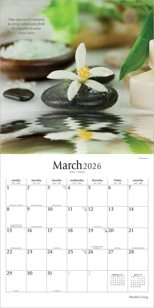2026 Mindful Living - Square Wall Calendar