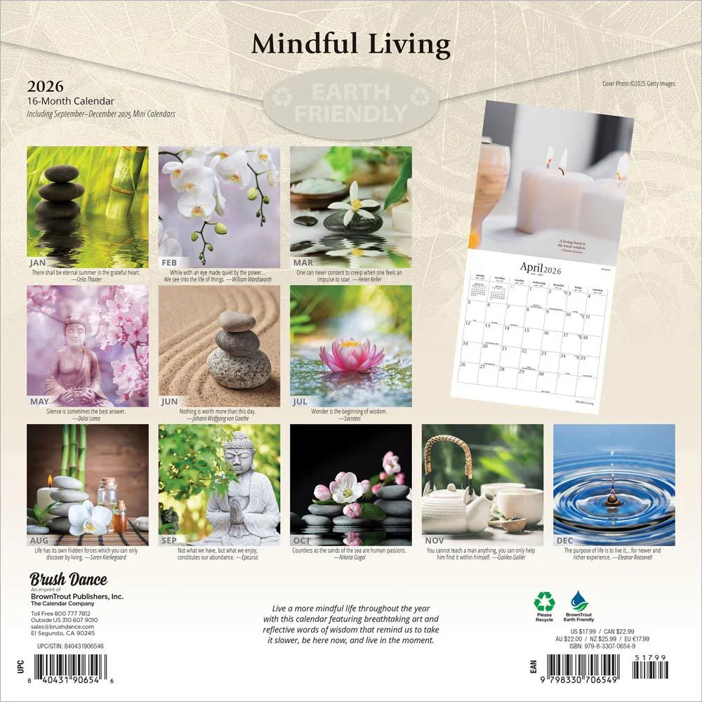 2026 Mindful Living - Square Wall Calendar