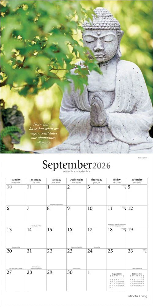 2026 Mindful Living - Square Wall Calendar