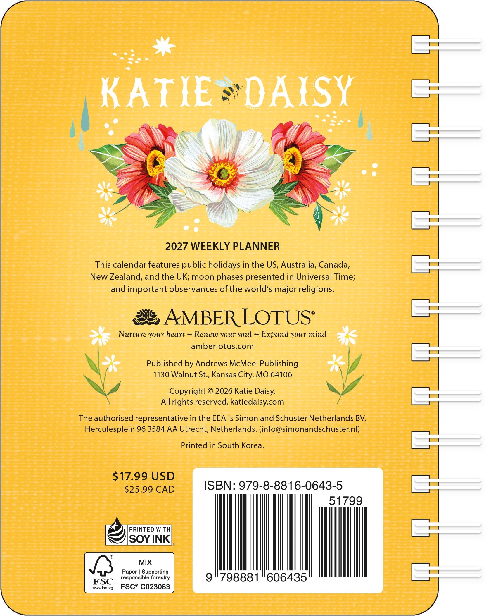 2027 Katie Daisy: Where Love Grows - Weekly Diary/Planner
