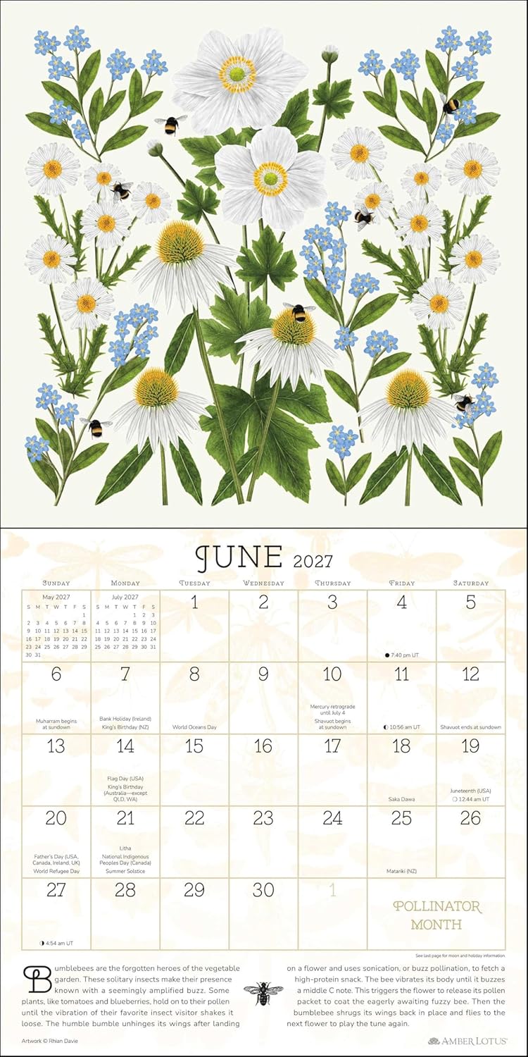 2027 Praise for the Pollinators - Square Wall Calendar