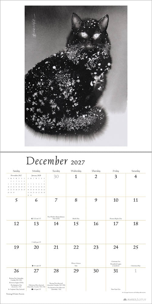 2027 Artful Cat - Square Wall Calendar