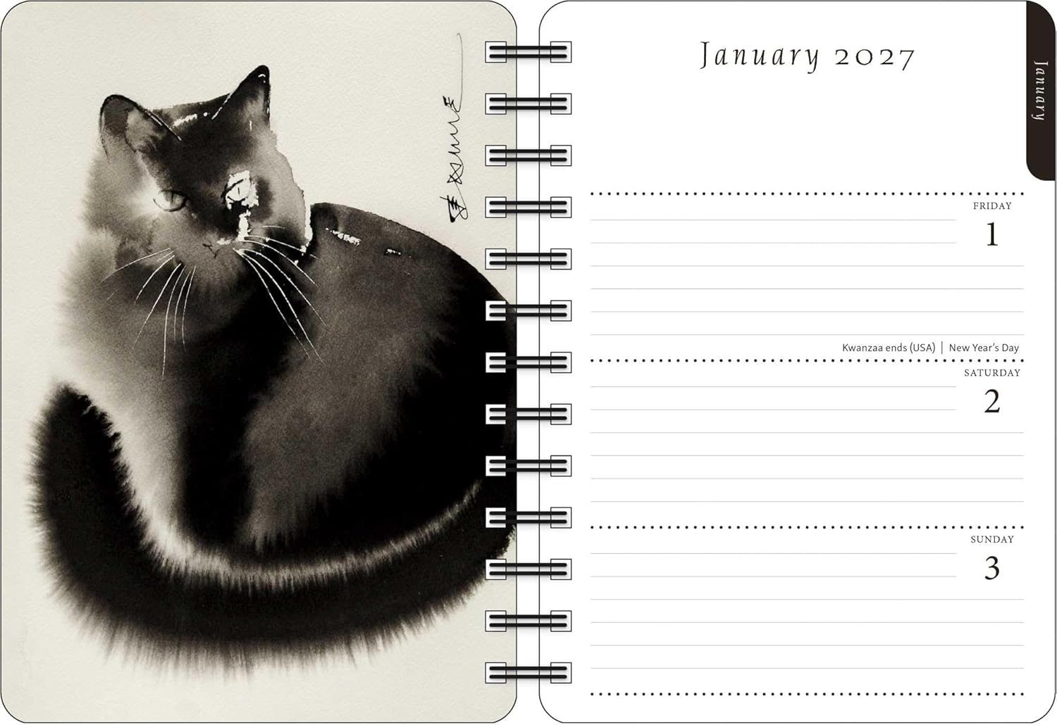 2027 Artful Cat - Weekly Diary/Planner