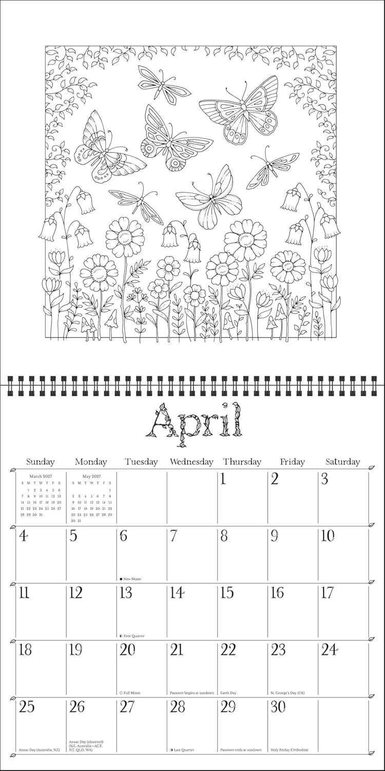 2027 Johanna Basford: Wonderful Coloring - Square Wall Calendar