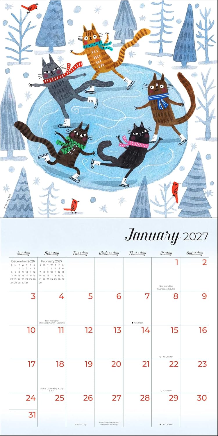 2027 Feline: Terry Runyan's Cats - Square Wall Calendar