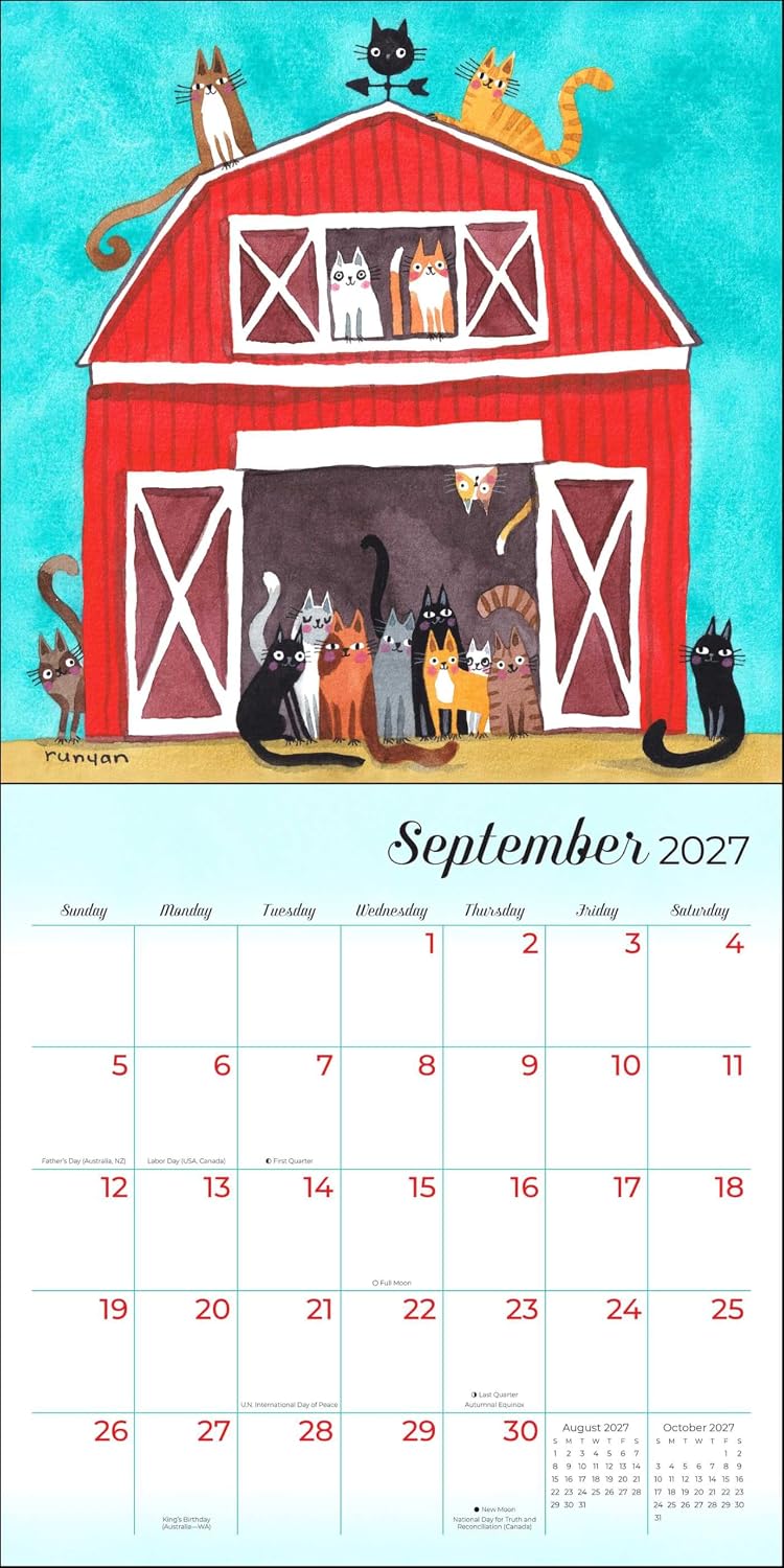 2027 Feline: Terry Runyan's Cats - Square Wall Calendar