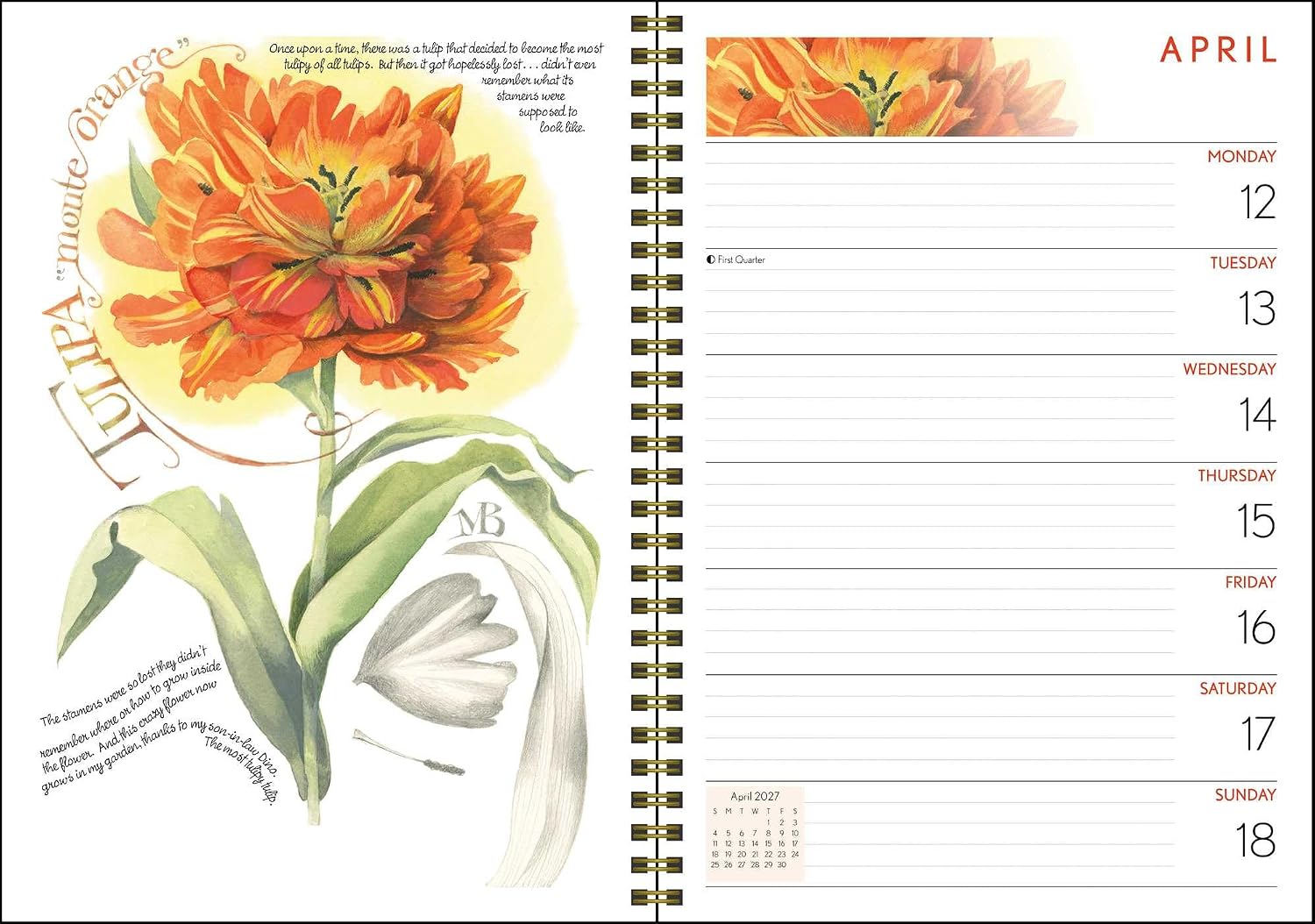 2027 Marjolein Bastin: Nature's Inspiration - Weekly and Monthly Diary/Planner