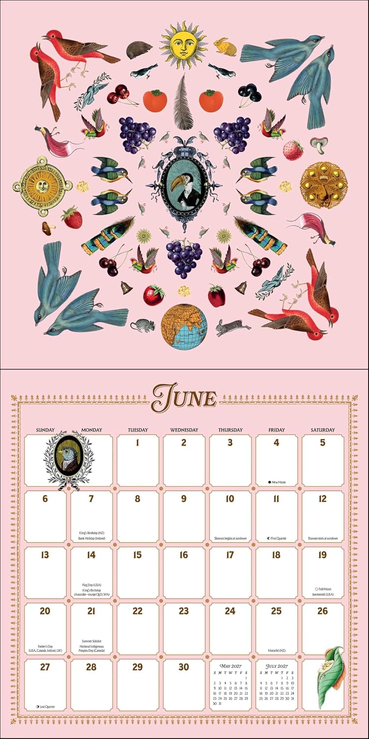 2027 Antiquarian Sticker Book - Square Wall Calendar