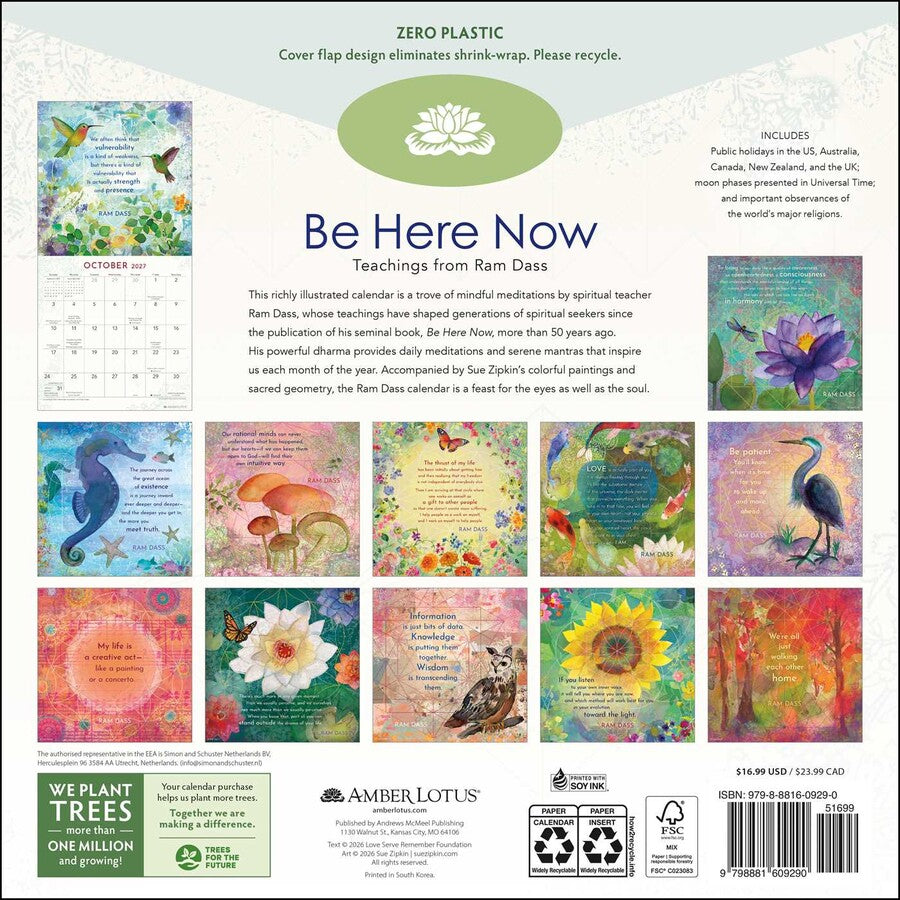 2027 Be Here Now: Ram Dass - Square Wall Calendar