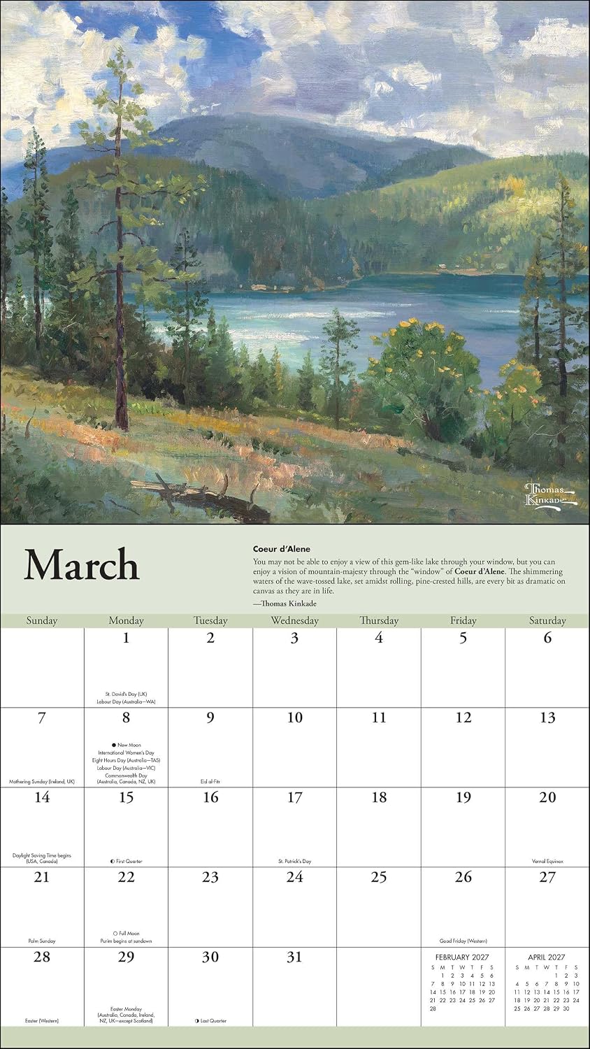 2027 Thomas Kinkade Travels - Deluxe Wall Calendar