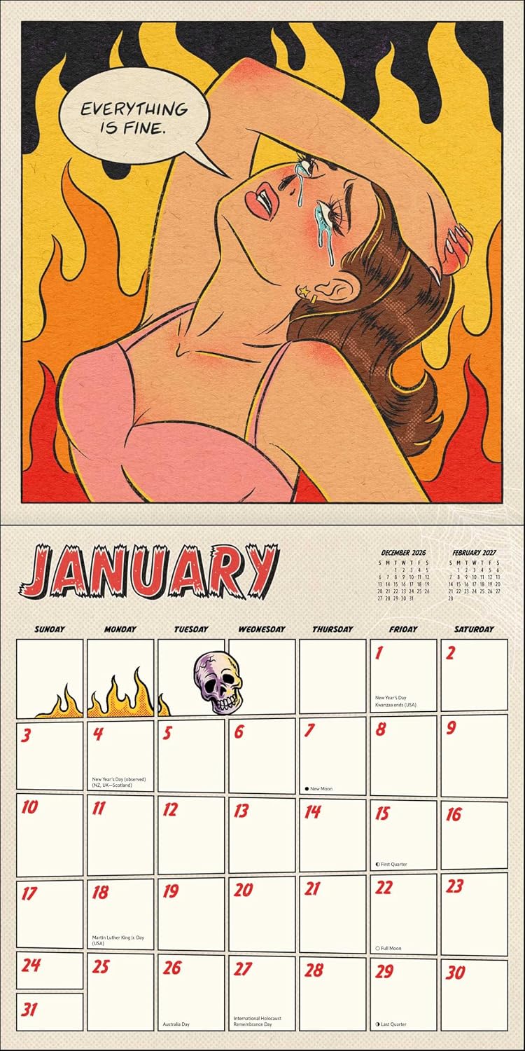 2027 Not Today Satan: Tragic Girls - Square Wall Calendar