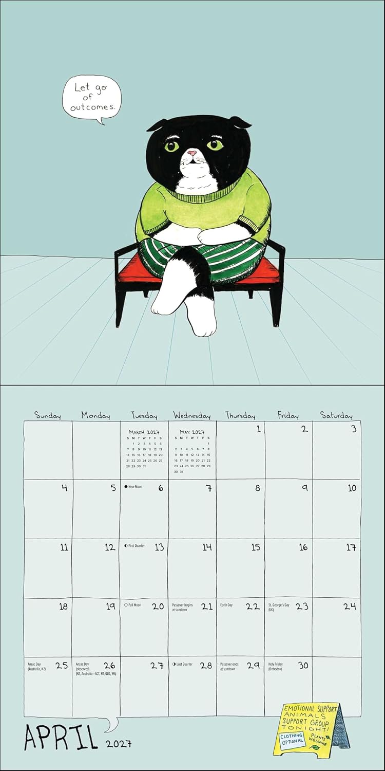 2027 Emotional Support Animals - Square Wall Calendar