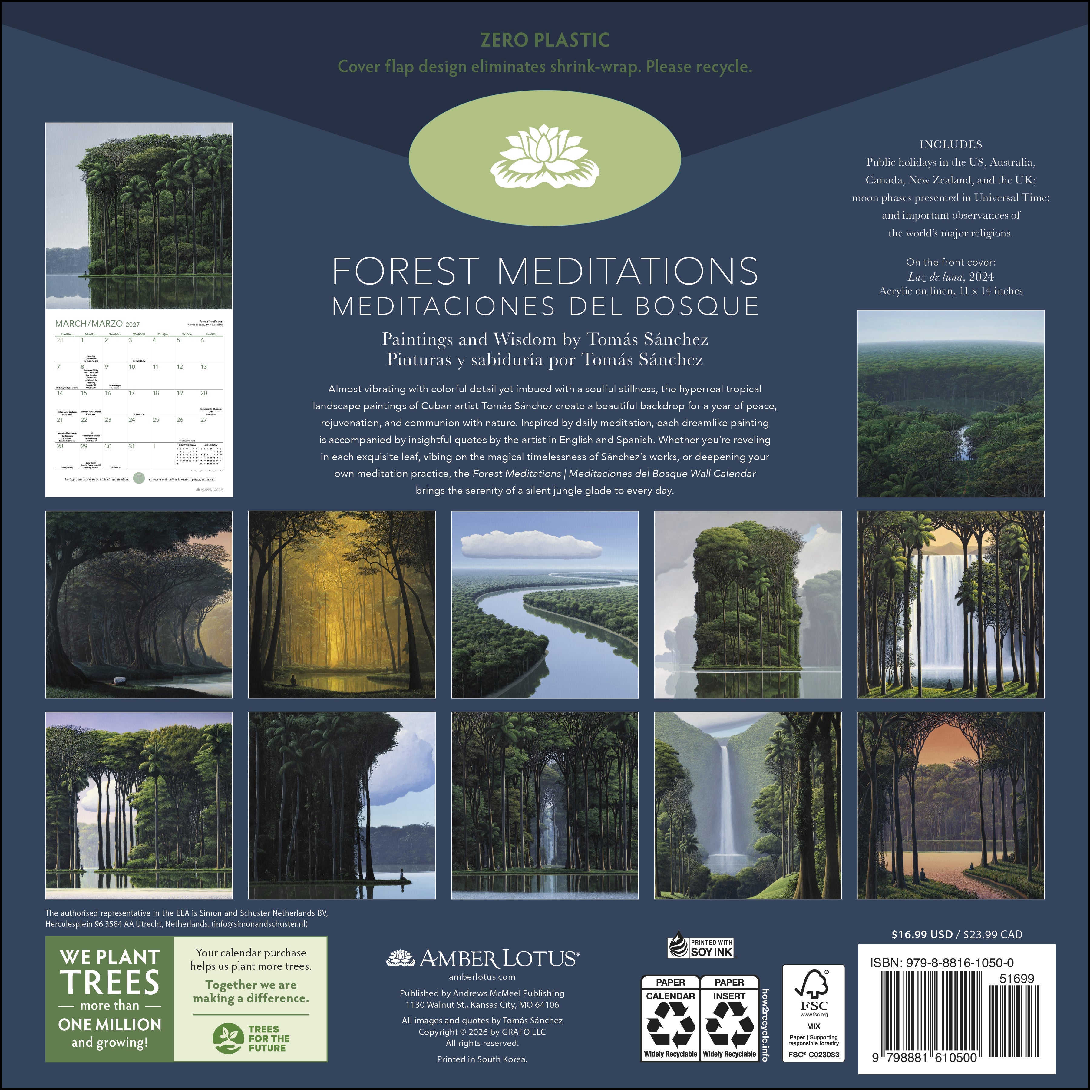 2027 Forest Meditations: Tomas Sanchez - Square Wall Calendar