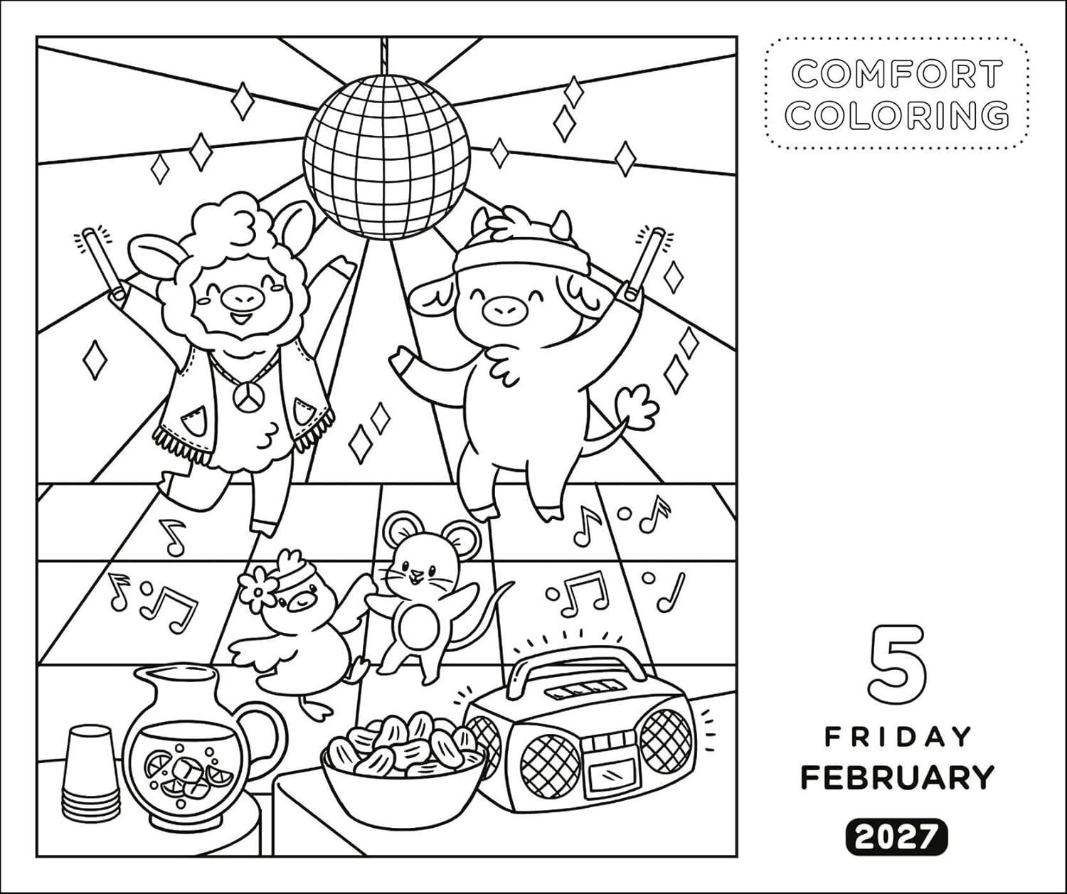 2027 Comfort Coloring - Daily Boxed Page-A-Day Calendar
