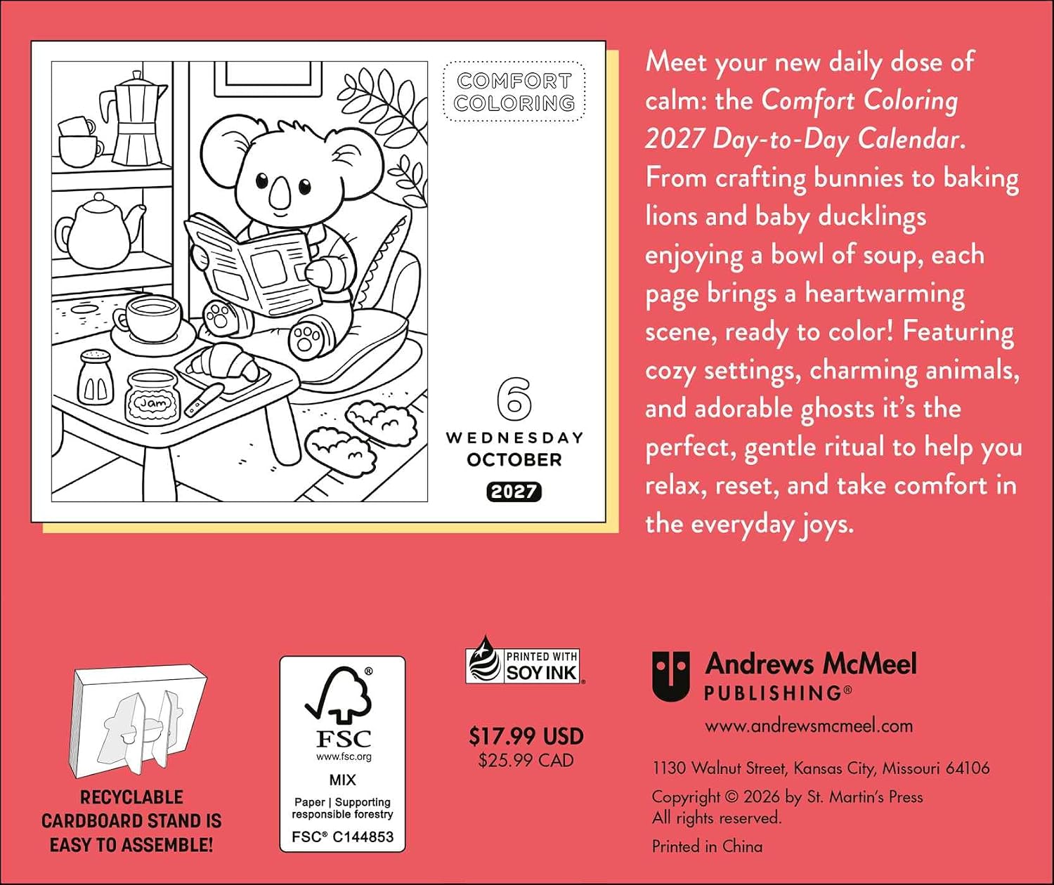 2027 Comfort Coloring - Daily Boxed Page-A-Day Calendar