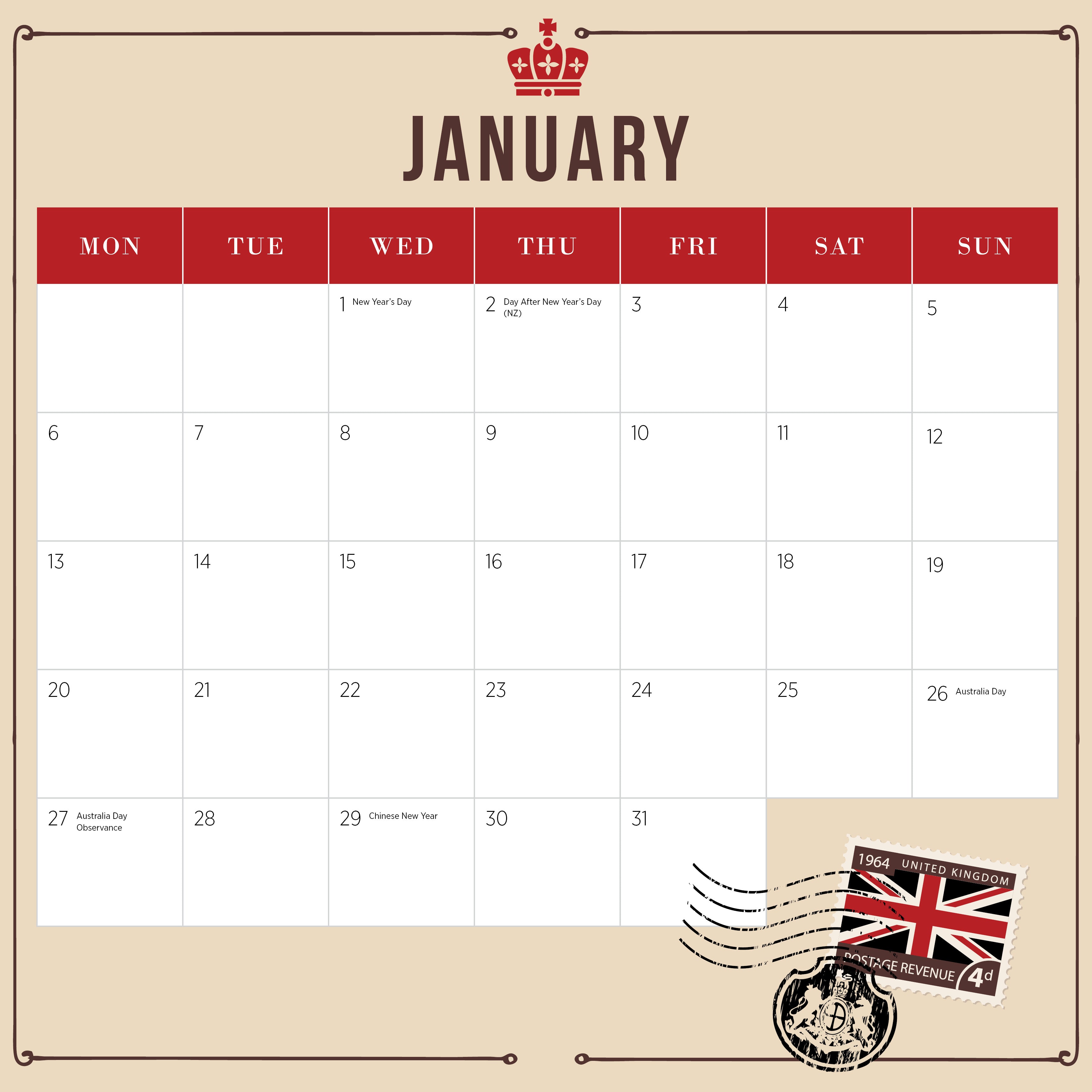 2025 London - Square Wall Calendar