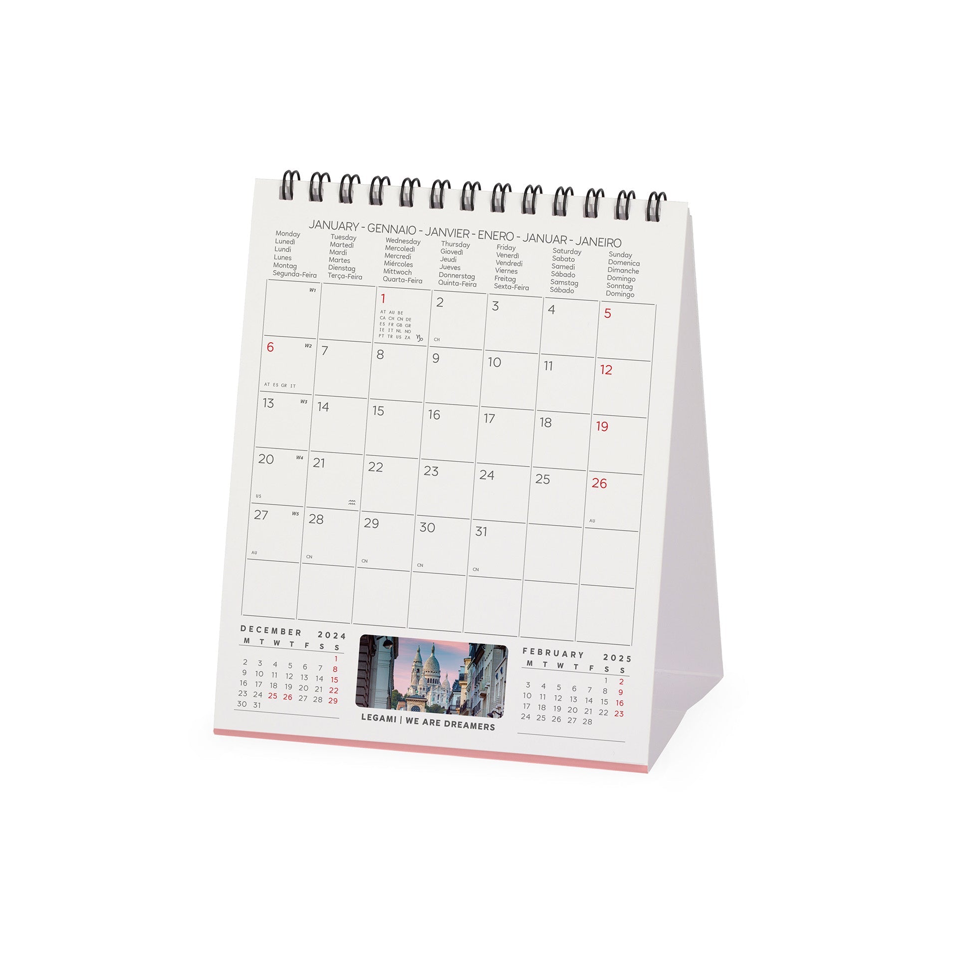 2025 Paris by Legami - Desk Easel Calendar