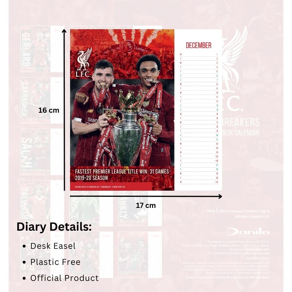 2025 Liverpool Fc - Desk Easel Calendar