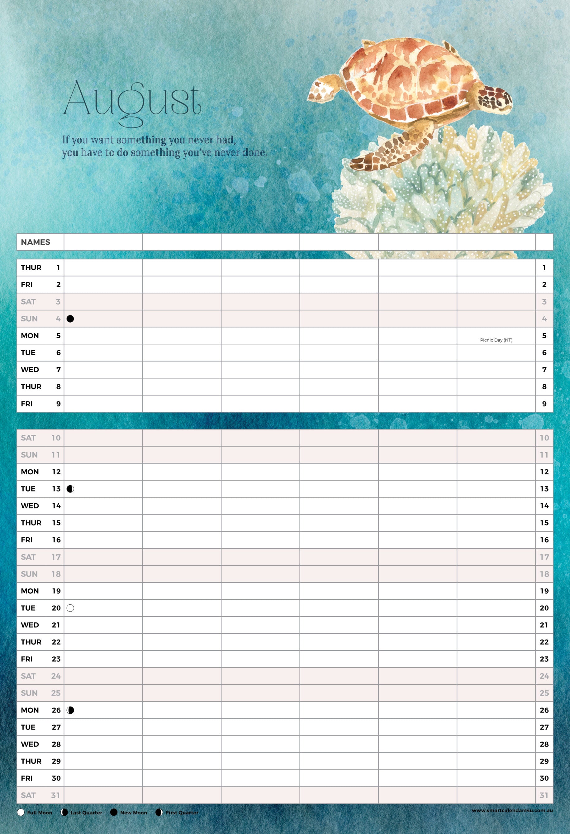 2024 Oceanic (Australian Family Organiser) - Horizontal Wall Calendar