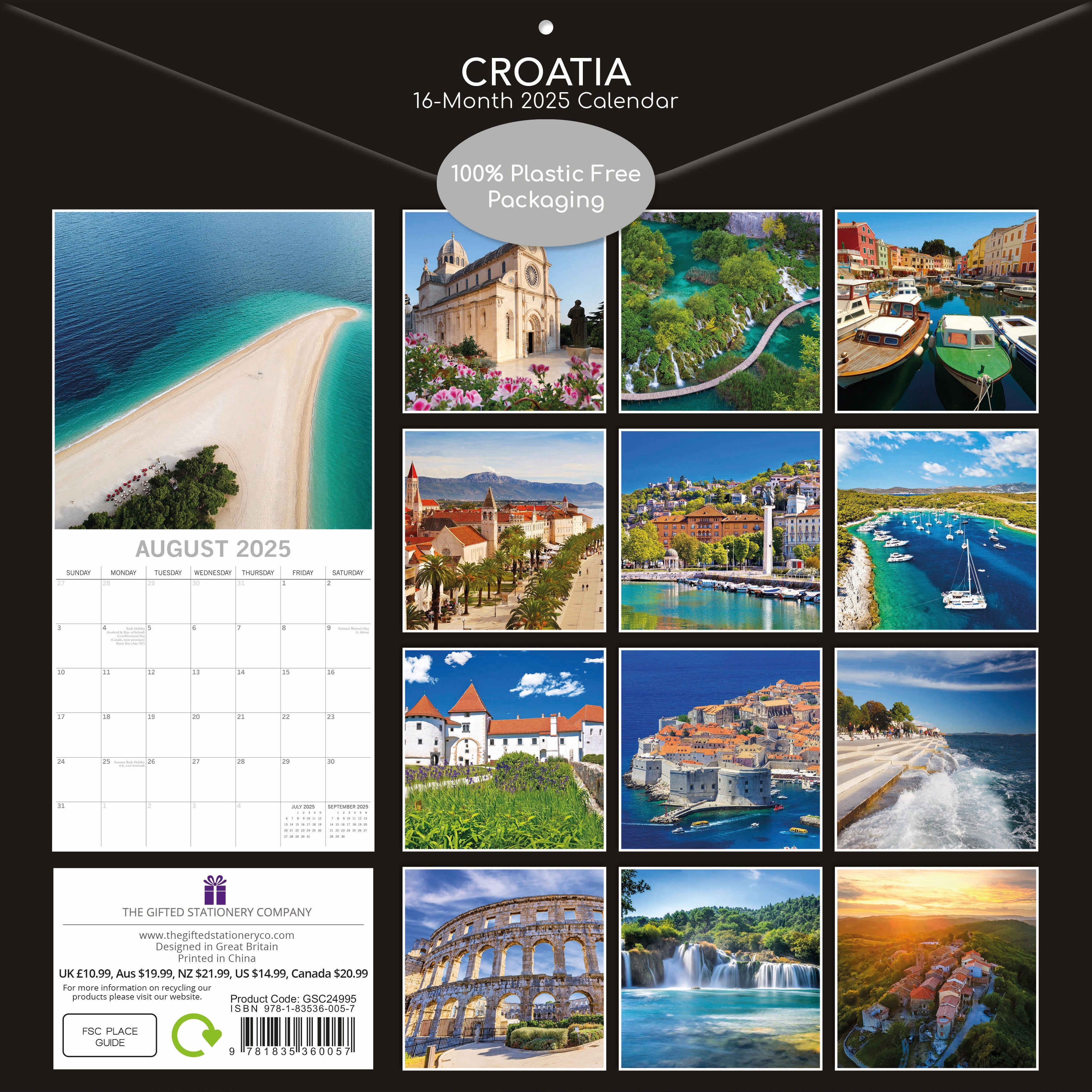 2025 Croatia - Square Wall Calendar