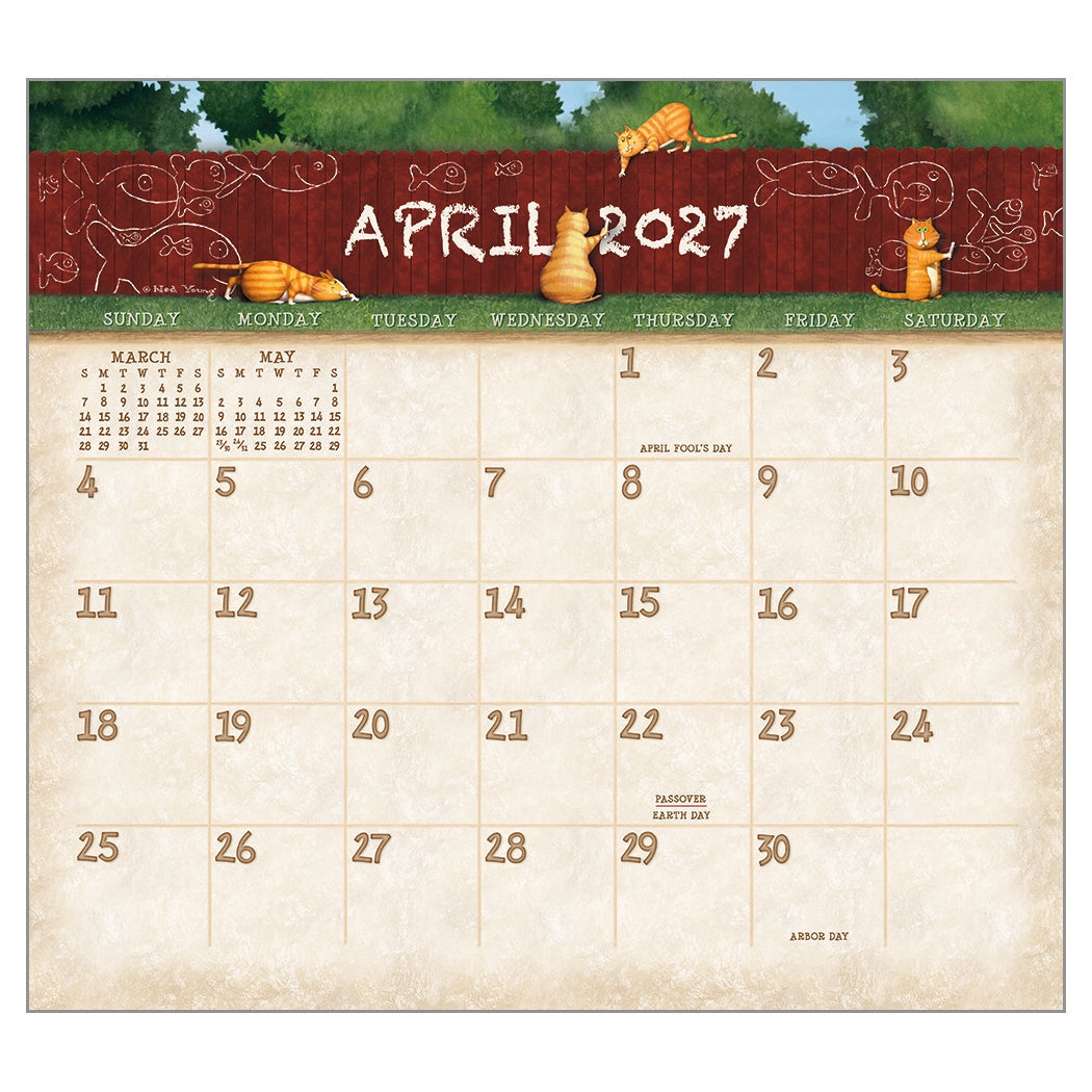 2027 A Cat's Life - Deluxe Wall Calendar by Rod Young
