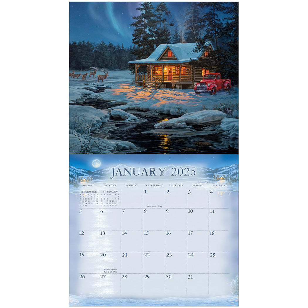 2025 Legacy Cabin View - Deluxe Wall Calendar