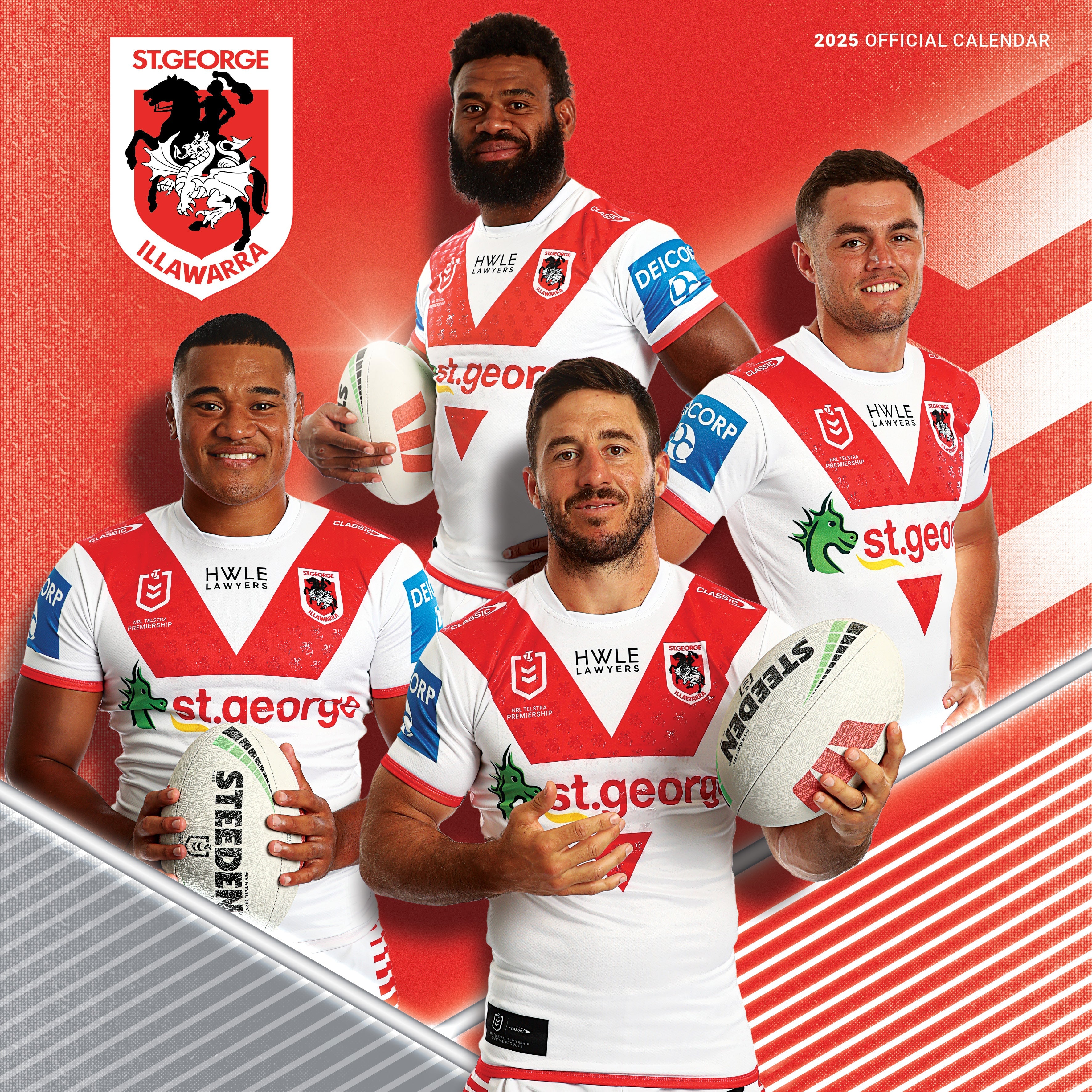 2025 NRL St George Illawarra Dragons - Square Wall Calendar