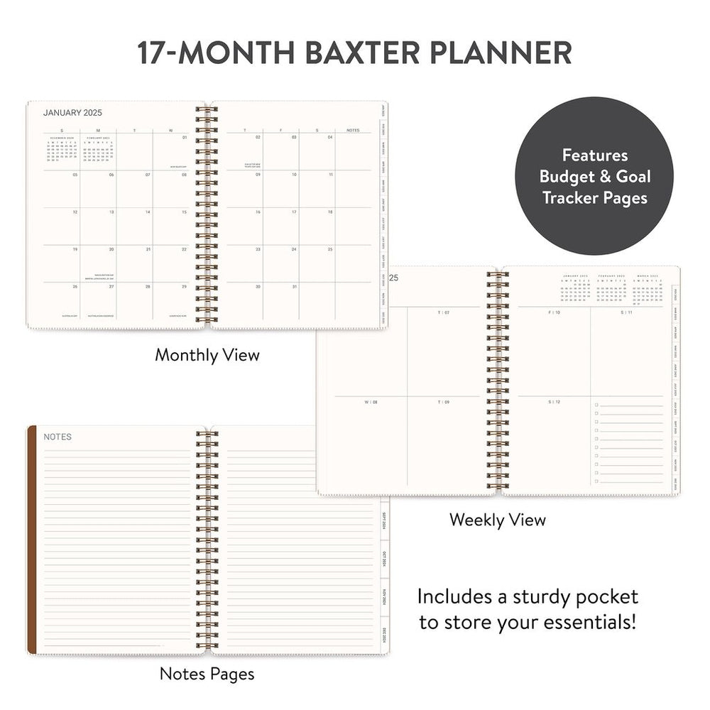 2025 Tawny Brown - Baxter Weekly & Monthly Diary/Planner