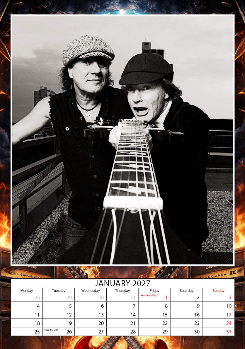 2027 AC/DC - A3 Wall Calendar